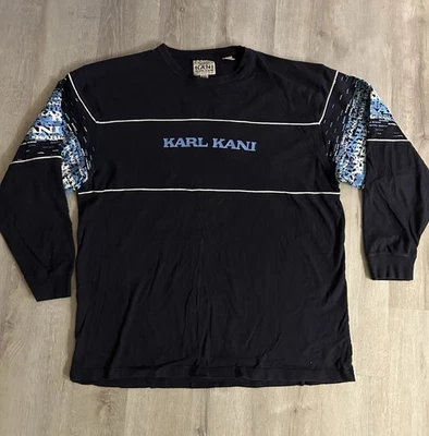 Camisa Pullover Vintage Karl Kani LS Y2K Streetwear Hip Hop Gráfico Manga XXL Foto 1 de 4