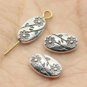 Multicolor 340 Stck. Tibetisch Silber Blume Zwischenring Perlen 10x6x3 mm 0,7 g Zum Selbermachen Handwerk - Bild 1 von 7