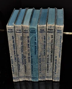 Tom Swift 7 Books Jetmarine Giant Robot Space Satellite Moon Planet X Astronaut - Picture 1 of 3