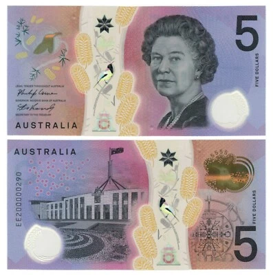 Australia 5 Dollars (2020) - QEII/Parliament Houses/p62d UNC - Image 1 of 3
