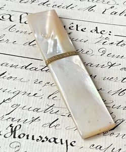 19th century mother-of-pearl gold frame needle holder? Mother-of-pearl needle box - Picture 1 of 6