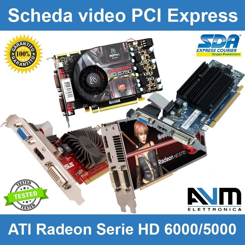 Scheda video PCI Express ATI Radeon HD5770 HD6450 HD5450 HD5570 7450 HDMI GAMING - Immagine 1 di 1