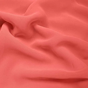 Coral Pink Plain Georgette Fabric 44/45" Width, for dresses , Craft, 1 YARD - Picture 1 of 4