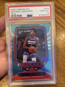 2020-21 Panini Chronicles Marquee Anthony Edwards TEAL RC #254 PSA 10 GEM MT