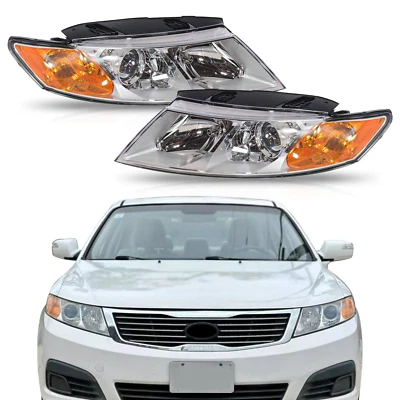 Set of 2 Front Left&Right Chrome Bezel Headlights Fits 09 10 Kia Optima Magentis - Image 1 of 4