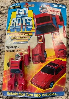 Tonka Go Bots Sparky 50 1985 robot P-Car GoBots coche rojo años 80 nuevo sellado Foto 1 de 4