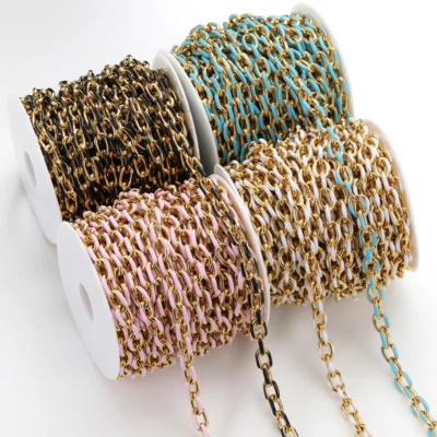 2M Edelstahl Emaille Hell Gold Ketten Kabel Offen Link für DIY Schmuck Machen - Bild 1 von 4