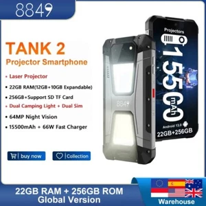 4G TANK 2 Resistente Proyector Teléfono Android Impermeable Campamento Luz Desbloqueado Paquete - Imagen 1 de 6