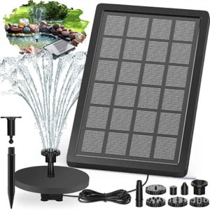 Solar Teichpumpe Solarpumpe Gartenteich Pumpenset Springbrunnen Teich 5W 225L/H - Bild 1 von 15