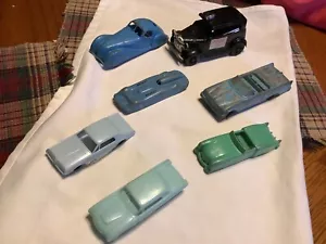 vintage metal and plastic cars including Midget Rockford and F & F Mold 7 total - Picture 1 of 8