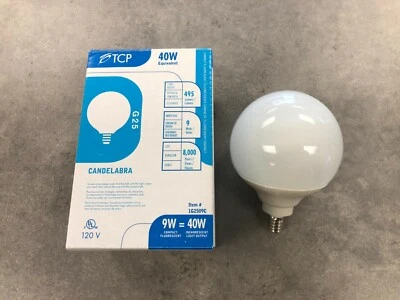 TCP 1G2509C 9W 120V 2700K Compact Fluorescent Lamp Candelabra Base - Image 1 of 4