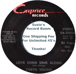 Curtis Young Love Song Sing Along CAPRICE Private Country NM 45 7" Vinyl - Picture 1 of 3