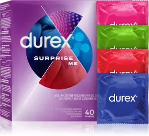 Preservativi Durex Surprise me mix in scatola - 40 pezzi - Foto 1 di 5