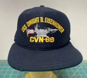 USS Dwight D. Eisenhower CVN-69 Snap Hat/Cap • Made in USA • New Era • Navy •VTG - Picture 1 of 8