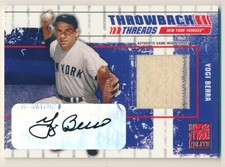 2003 Donruss Elite Throwback Threads Autographs Yogi Berra  Yankees E10273 