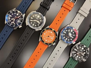 Cinturino Waffle gomma silicone 20 22 mm sub diver vintage seiko turtle skx - Foto 1 di 18