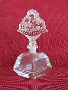 Vintage Bohemian CRYSTAL Cut Glass PERFUME BOTTLE Stopper Perfect Condition - Picture 1 of 11