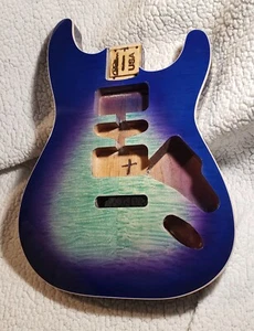 Double Bound USA Erle Korpus.5A Maple Top in Blue Dragon. Passend für einen ST Hals.# BDS-2 - Bild 1 von 10