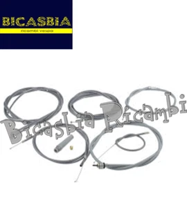 9547 - KIT CAVI IN TEFLON ASSEMBLATI GRIGI LAMBRETTA LI 125 150 FRIZIONE CAMBIO - Foto 1 di 1