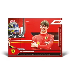 2024 Topps Now F1 4 OLIVER BEARMAN FERRARI IMPRESSIVE DEBUT ROOKIE in hand - Picture 1 of 2