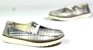 Zapatos mocasines informales ligeros grises a cuadros Hey Dude Wendy para mujer talla 8 - Imagen 1 de 8