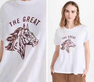 NWT The Great Boxy Crew Tee w/Bronco Graphic in True White; 2 M - Picture 1 of 5