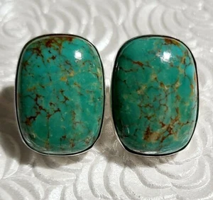 New Jay King Stud Earrings Turquoise Sterling 925 Lonesome Pine Mountain ¹/²" - Picture 1 of 5