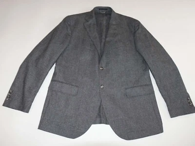 Casaco esportivo masculino Ledbury tamanho 44 cinza regular mistura de lã xadrez 2 botões jaqueta R - Imagem 1 de 4