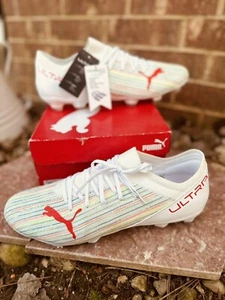 Tacchetti calcio PUMA Ultra 3.2 FG AG bianco rosso esplosione 106300-03 uomo taglia 13 nuovi con scatola - Foto 1 di 9