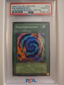 YUGIOH 1ST ED LOB-059 POLYMERIZATION SUPER RARE HOLO FOIL PSA 10 GEM MINT #* - Picture 1 of 6
