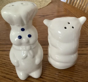 Pillsbury Dough Boy and Flour sack Salt & Pepper Shaker Set Preowned Never Used - Picture 1 of 4