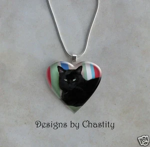 Custom Heart Glass Tile Necklace Photo Charm Pendant Keepsake Memorial Baby Pet  - Picture 1 of 4