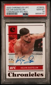 PSA 10 POP 1 2022 Chornicles UFC Kelvin Gasteum Signatures Red Auto - Picture 1 of 2