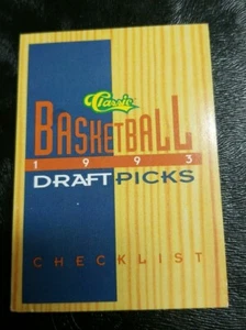 1993-94 Classic Draft Picks Checklist 1 Basketball Card - Picture 1 of 2