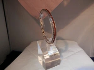 Vtg Mandarin GARNET & silver bracelet,925 - Imagen 1 de 4