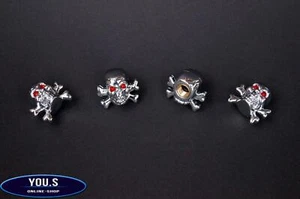 4 Pieces Skull Valve Caps for Car Automobiles Vehicle Motorcycle - NEW - Picture 1 of 1