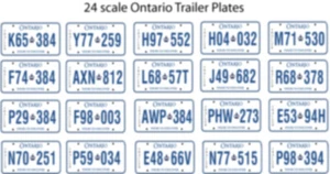 ONTARIO CANADA TRAILER LICENSE PLATE DECALS FOR 1:24 SCALE TRAILERS - Bild 1 von 1