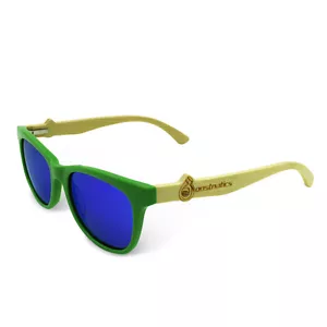 Boostnatics Bamboo Boosted Turbo Shades Sunglasses - Green / Polarized Blue - Bild 1 von 6