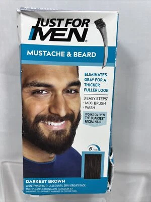 Gel de color de cabello marrón oscuro Just For Men para bigote y barba M50 1 unidad Foto 1 de 3