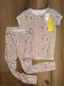 GAP Kids Girls Sz 8 Floral Short Sleeve Organic Cotton 2PC Pajama Set NEW - Picture 1 of 8