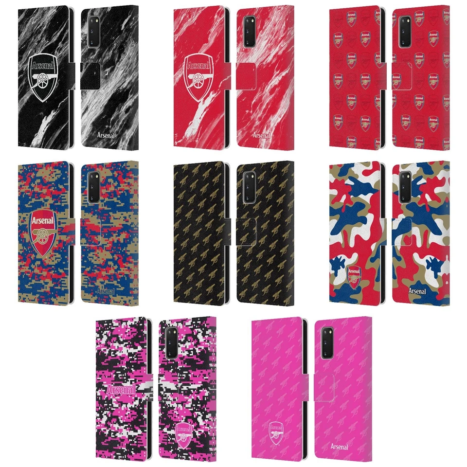 OFFICIAL ARSENAL FC CREST PATTERNS LEATHER BOOK WALLET CASE FOR SAMSUNG PHONES 1 - Image 1 of 4