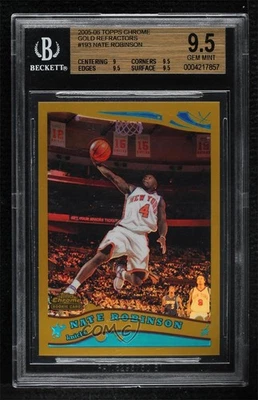 2005-06 Topps Chrome Gold Refractor /99 Nate Robinson BGS 9.5 GEM MINT Rookie RC - Image 1 of 2