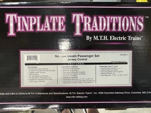 MTH Tinplate 10-1251-1 Std Gauge 384E Blue Comet steam passenger set PS2 NEW - Picture 1 of 17