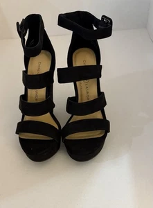 Chinese laundry womens black strappy wedge Hill Size 6.5 M Brand New - Picture 1 of 5