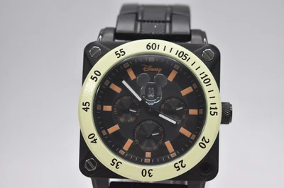 Mickey Mouse Mens Chrono Glow in Dark Watch Very Heavy Military Stainless Steel - Image 1 of 4
