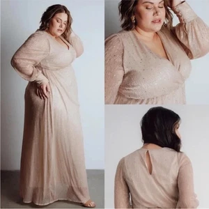 Baltic Born Damen Pailletten Maxikleid Größe XXXL Abigail Champagner Kleid Urlaub - Bild 1 von 13