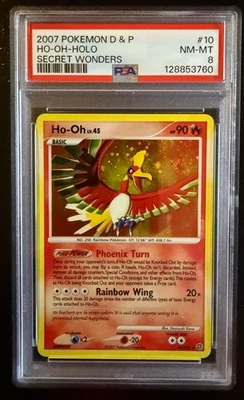2007 POKEMON D&P SECRET WONDERS #10 HO-OH-HOLO PSA 8 - Image 1 of 2