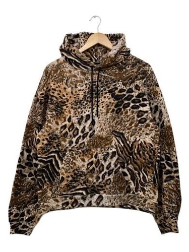 CELINE Felpa sciolta Felpa con cappuccio M Cotone Marrone Leopardo 2Y403733O