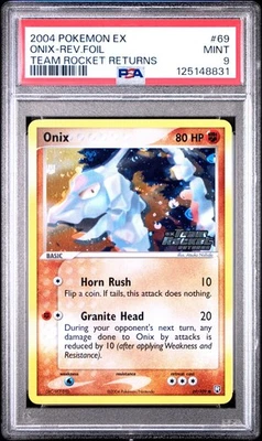 2004 POKEMON EX TEAM ROCKET RETURNS 69 ONIX-REVERSE FOIL PSA 9 MINT - Image 1 of 2