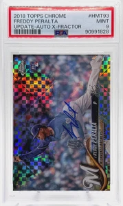 Freddy Peralta 2018 Topps Chrome Xfractor Refractor Rookie Auto /125 RC PSA 9 - Picture 1 of 2